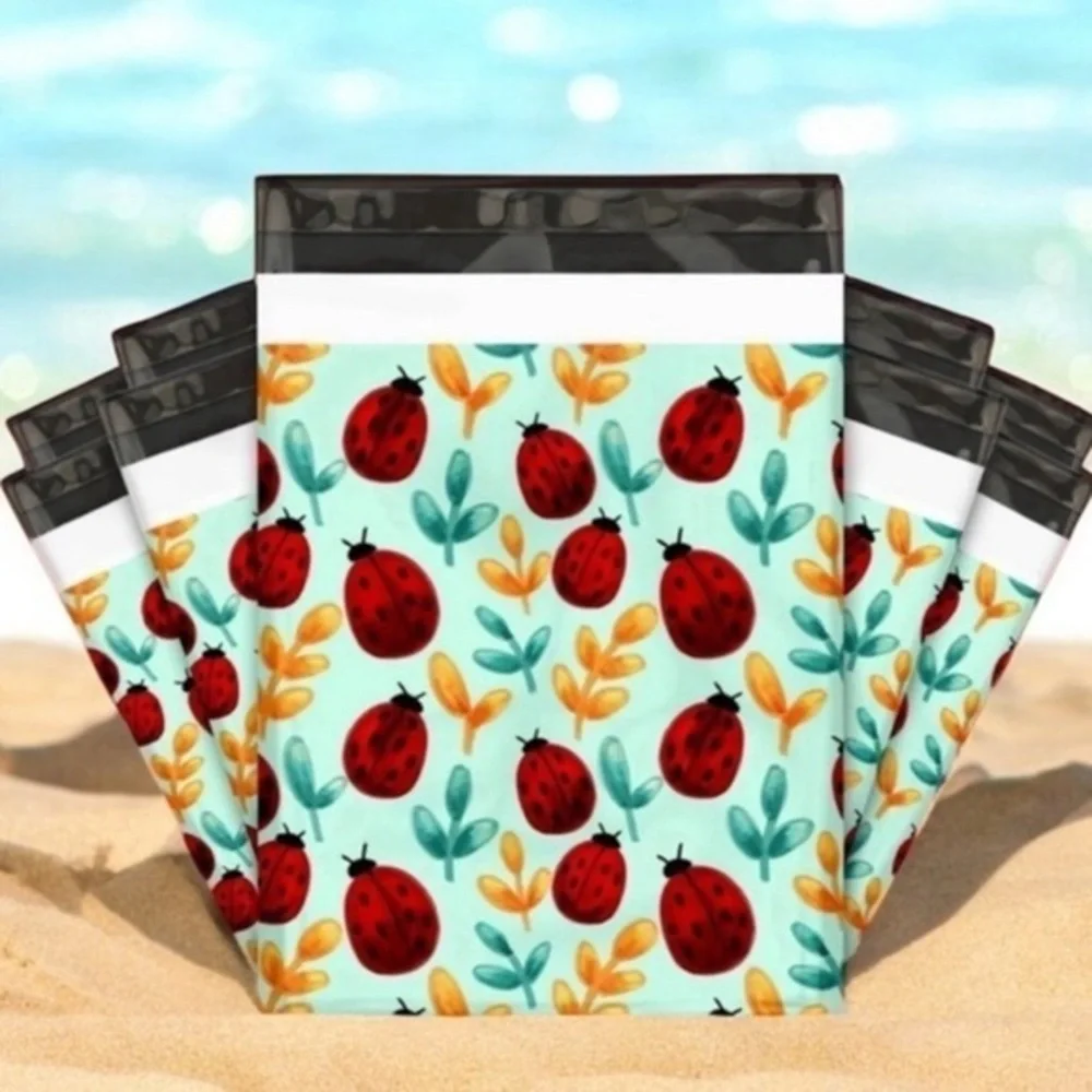 (10) 10x13 Ladybug Poly Mailers